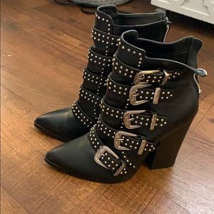 Buckle ankle boots